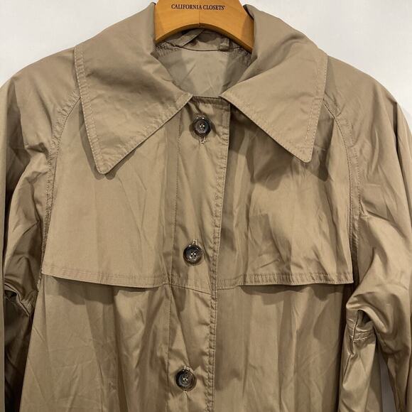 Vintage Rain Cheetahs Trench Coat Light Weight Brown Size 6 S/M Pockets Rain - Picture 3 of 11